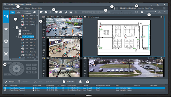 BVMS offers a full suite of data display, management, recording and analysis features.